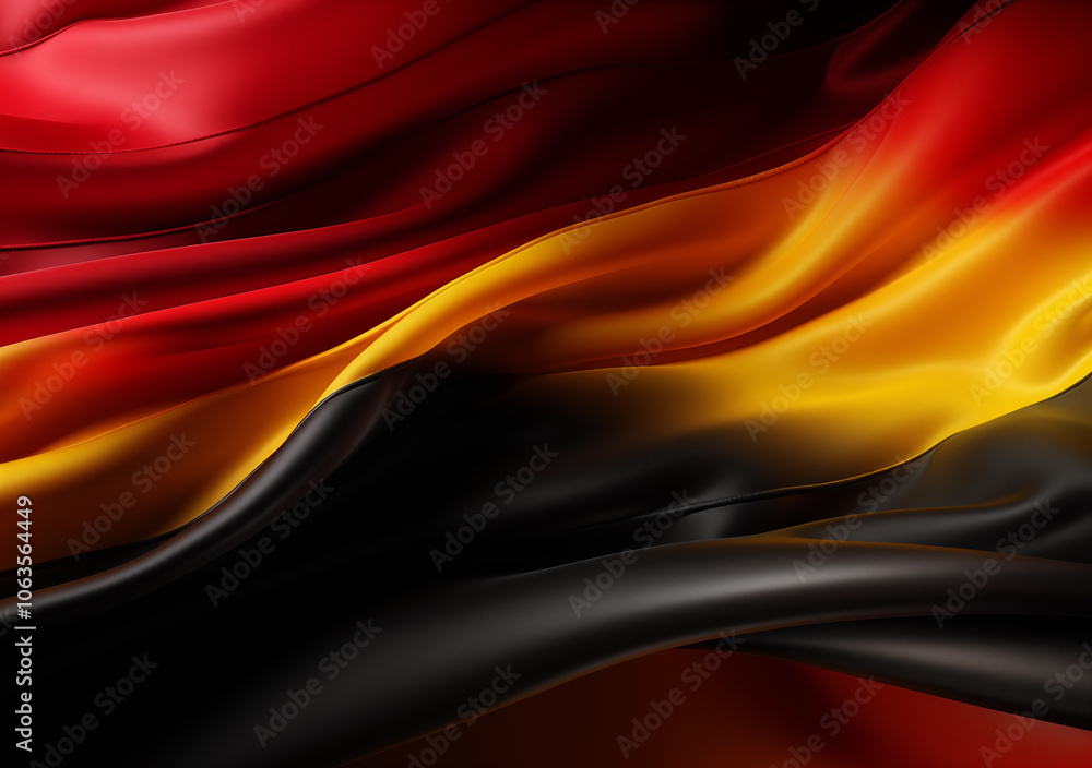 Flying German flag with black, red, and yellow colors symbolizing national unity useful as background Flying German flag with black, red, and yellow colors symbolizing national unity useful as background