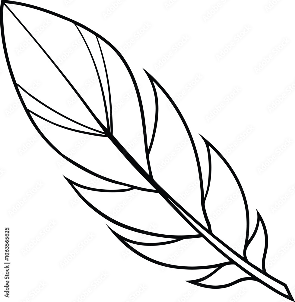 Hand drawn featherline art vector illustration Hand drawn featherline art vector illustration