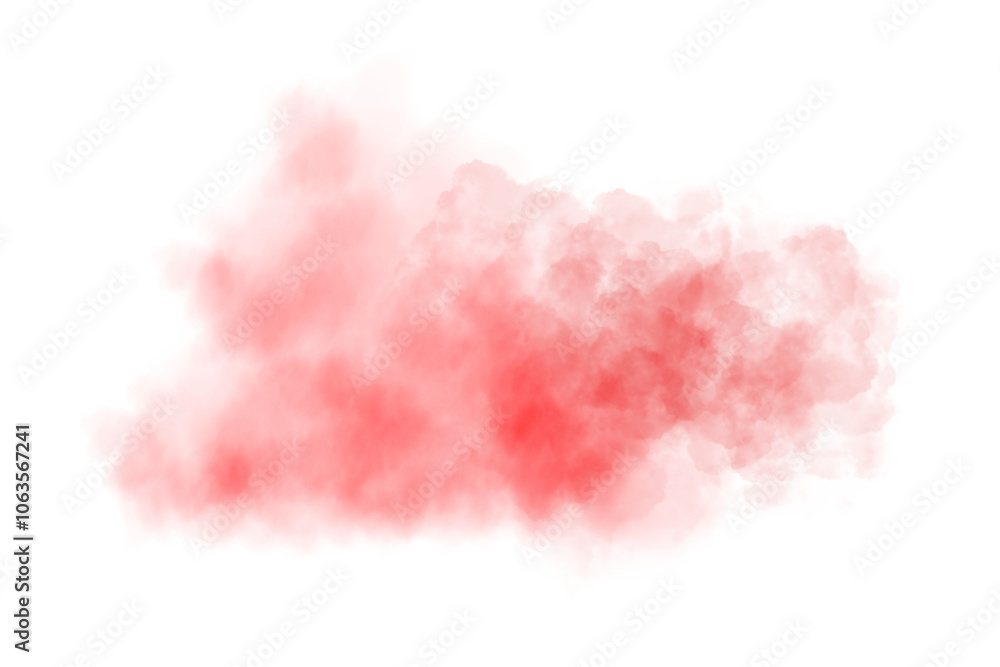 Fototapeta premium Realistic atmospheric red smoke, realistic cloud clipart on transparent background.