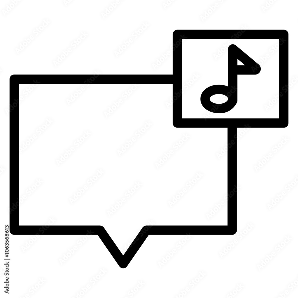 comment or music message with chat bubble icon vector, flat vector icon, for web design or mobile app comment or music message with chat bubble icon vector, flat vector icon, for web design or mobile app