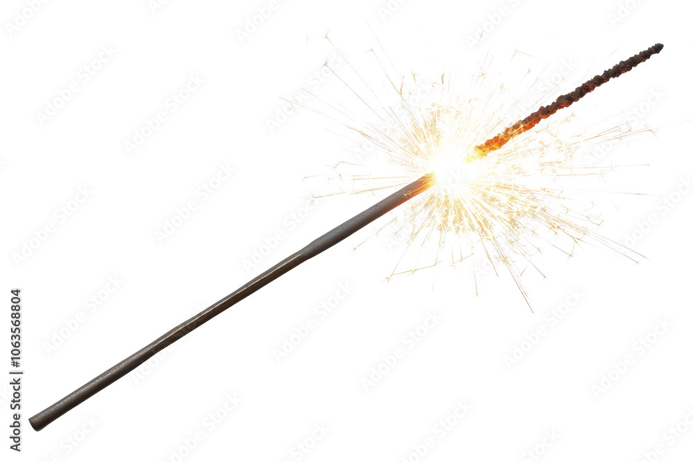 Sparkler igniting with dazzling glittering sparks Sparkler igniting with dazzling glittering sparks