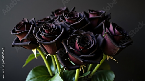 bunch of black roses