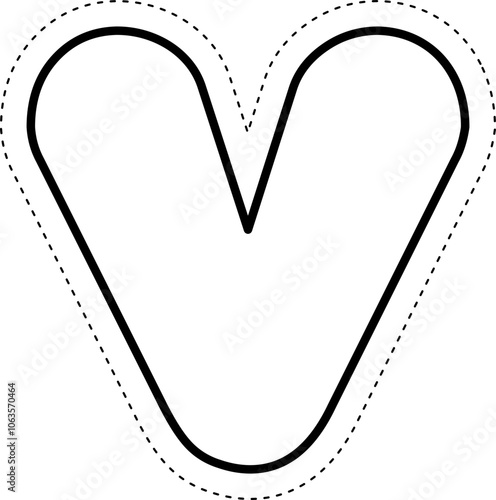 Cut Off Tracing Alphabet Letter v Lowercase