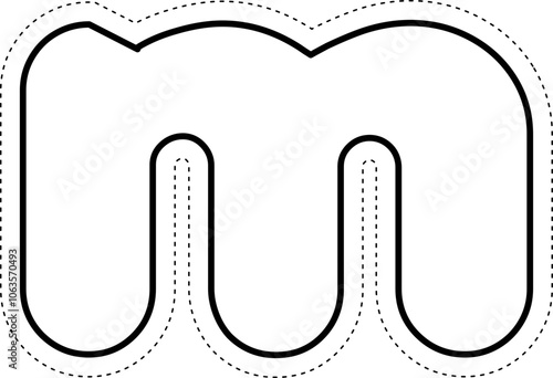 Cut Off Tracing Alphabet Letter m Lowercase