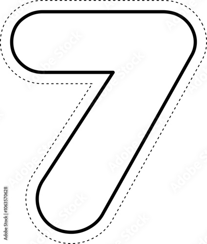 Cut Off Tracing Alphabet Number 7