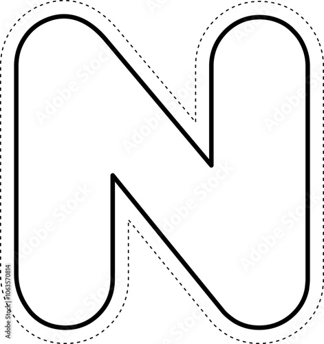 Cut Off Tracing Alphabet Letter N