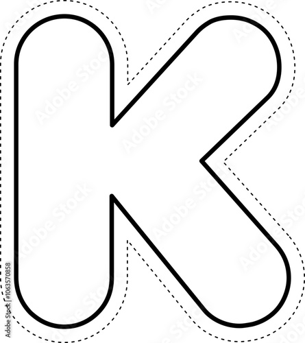 Cut Off Tracing Alphabet Letter K