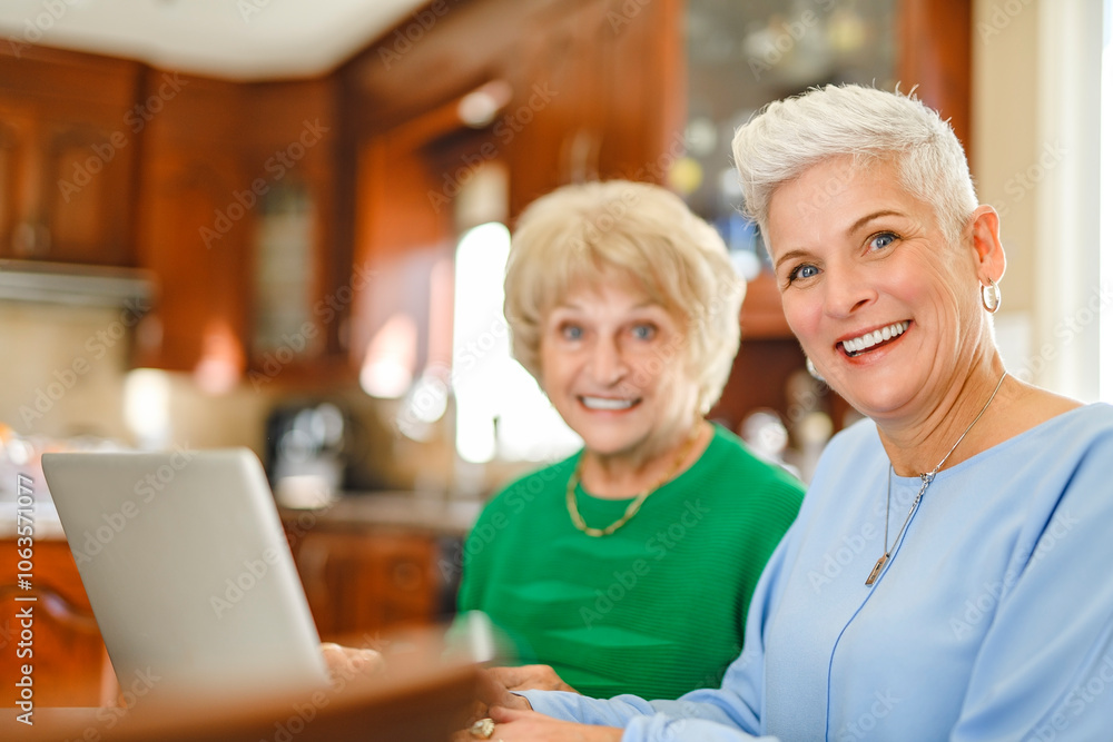 daughter explaining some documentation to senior parent daughter explaining some documentation to senior parent
