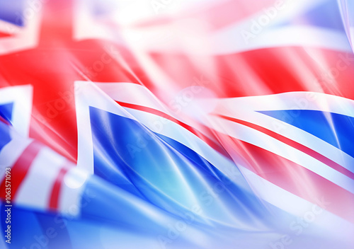 Waving Union Jack, the flag of the United Kingdom for use as background