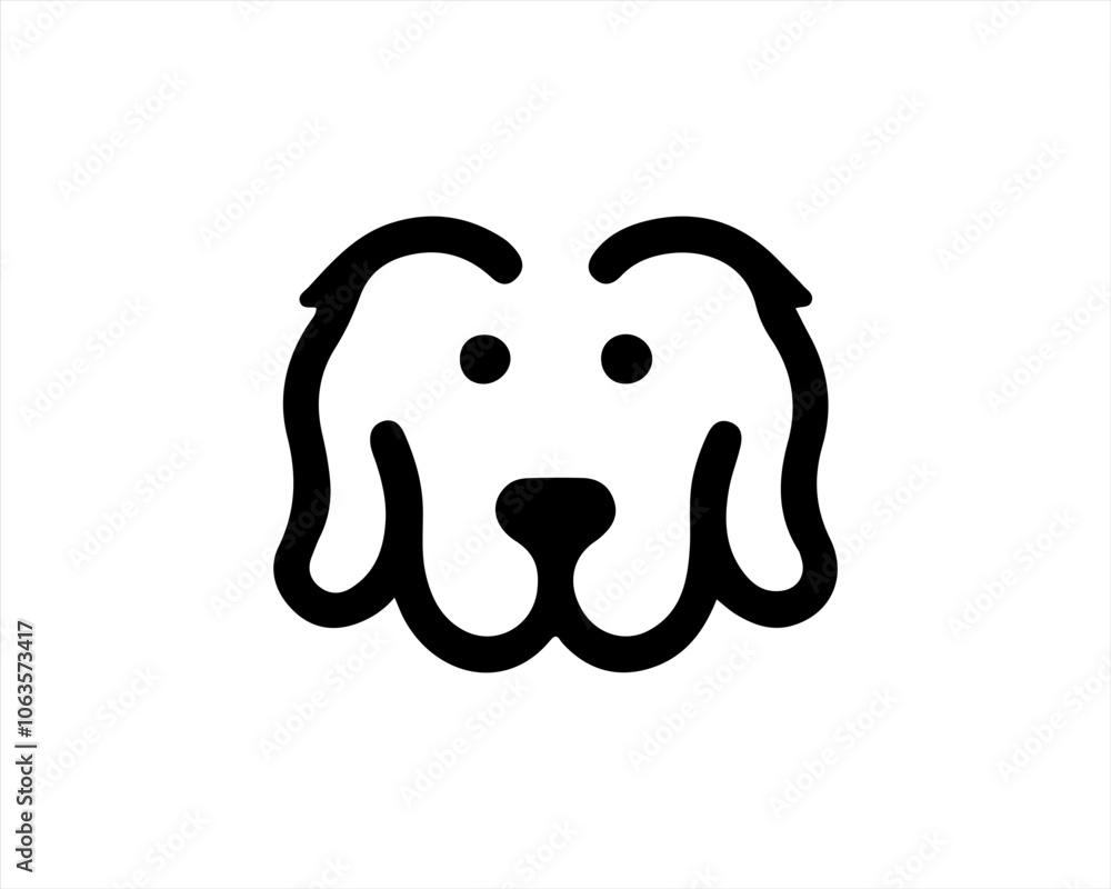 Dog logo design vector illustration. Black and white dog logo template Dog logo design vector illustration. Black and white dog logo template