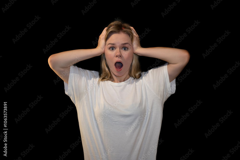 Astonished Young Woman in Shock Astonished Young Woman in Shock