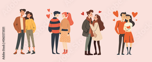 Cartoon cute couple vector eps illustrator