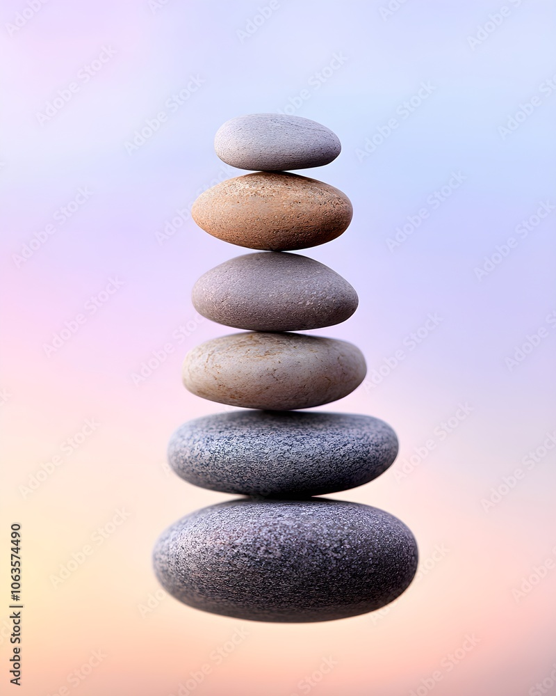 Balanced stones symbolizing harmony and tranquility Balanced stones symbolizing harmony and tranquility