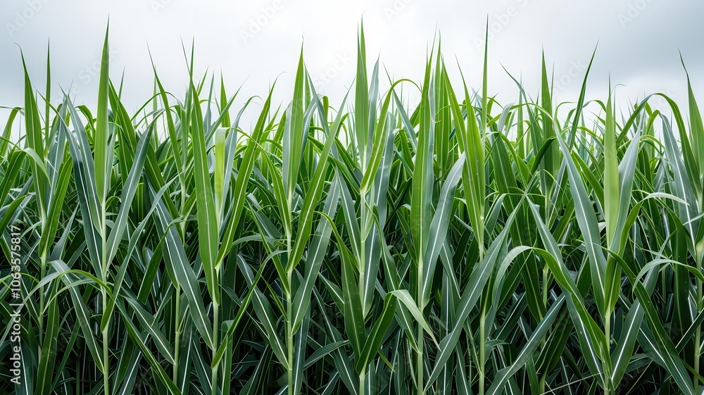 A field of sugar cane plants swaying in the breeze, their tall stalks containing the raw sucrose that will be harvested and processed into various sweeteners A field of sugar cane plants swaying in the breeze, their tall stalks containing the raw sucrose that will be harvested and processed into various sweeteners