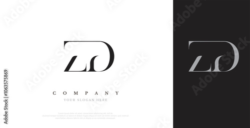 Initial ZD Logo Design Vector 