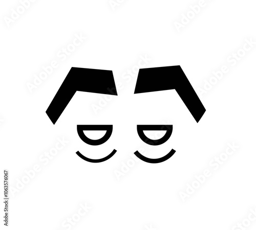 Cartoon or Flat Character Eye Icons Expressing Various Emotions