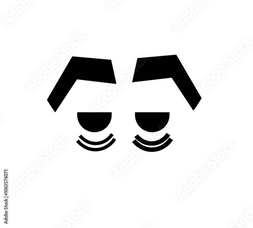 Cartoon or Flat Character Eye Icons Expressing Various Emotions