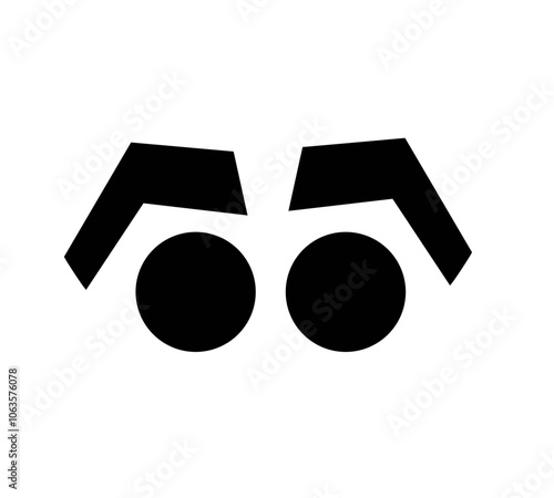 Cartoon or Flat Character Eye Icons Expressing Various Emotions