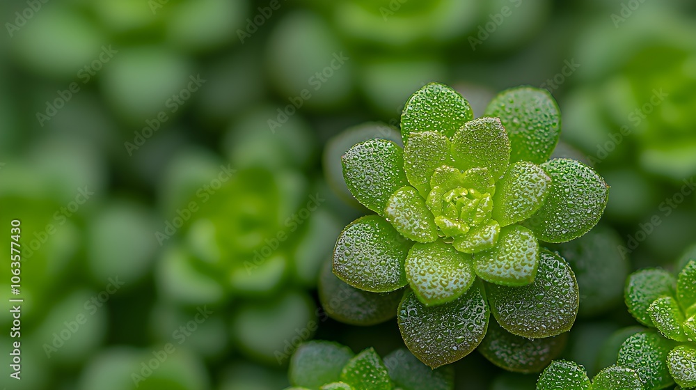 Close-up of dew-covered succulent plant in vibrant green hues Close-up of dew-covered succulent plant in vibrant green hues
