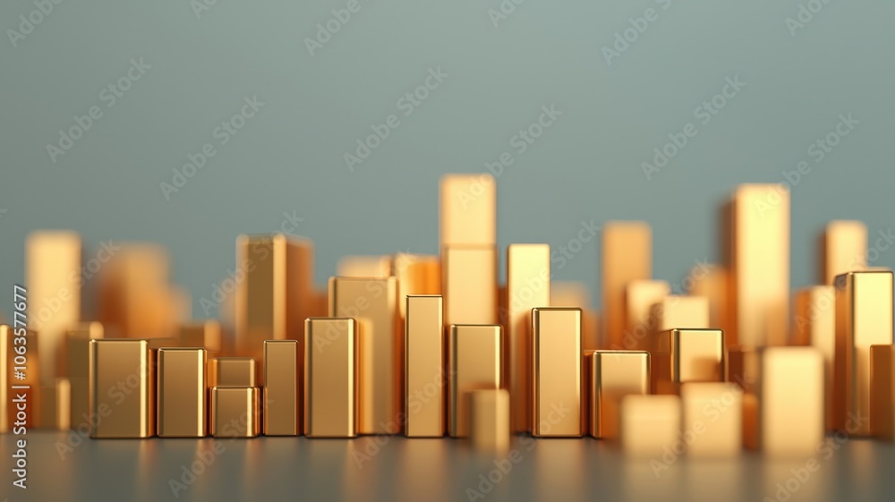 A modern cityscape composed of golden, geometric skyscrapers with a soft background, suggesting luxury and innovation. A modern cityscape composed of golden, geometric skyscrapers with a soft background, suggesting luxury and innovation.