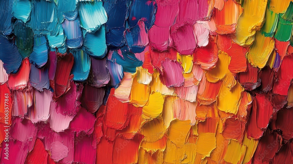 Naklejka premium intricate pattern of abstract multicolored brushstrokes creating a seamless texture vibrant hues clashing beautifully evoking creativity and artistic spirit