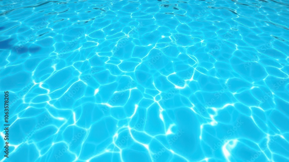 Blue water in swimming pool with small ripples and reflections of sunlight, peaceful, aqua, turquoise Blue water in swimming pool with small ripples and reflections of sunlight, peaceful, aqua, turquoise