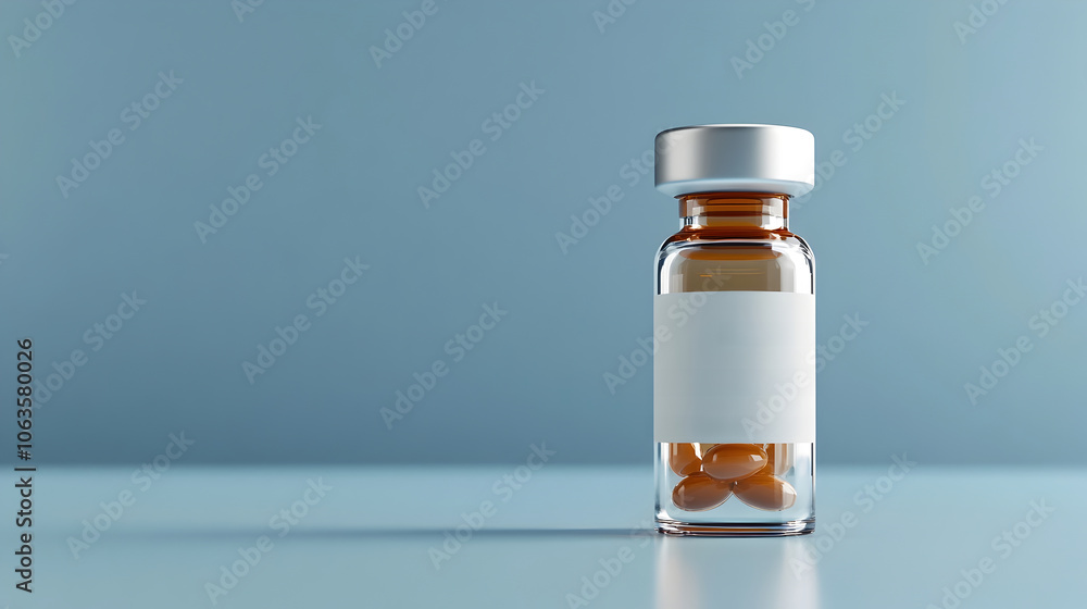 Sealed Medication Vial with Prescription Label for Medical Compliance Sealed Medication Vial with Prescription Label for Medical Compliance