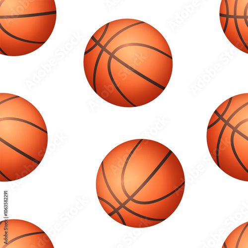 Basketball seamless pattern. Vector background.