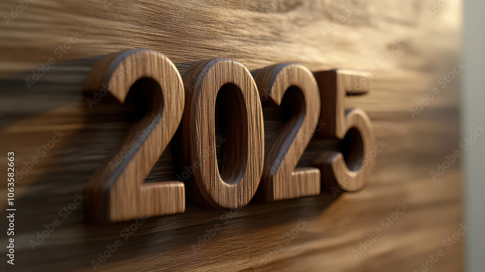 Wooden 2025: A close-up shot of the year 2025 carved in wood, adding a rustic and natural touch to your designs. Ideal for calendars, planners, presentations, and new year themes. Wooden 2025: A close-up shot of the year 2025 carved in wood, adding a rustic and natural touch to your designs. Ideal for calendars, planners, presentations, and new year themes.