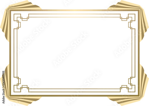 Art Deco frame on white background