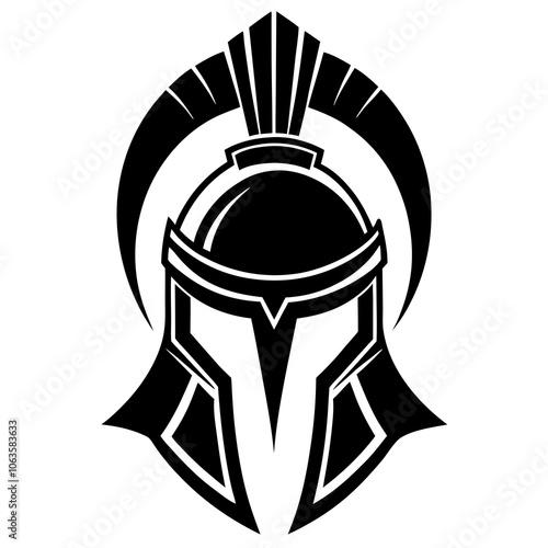 Spartan helmet silhouette vector illustration 