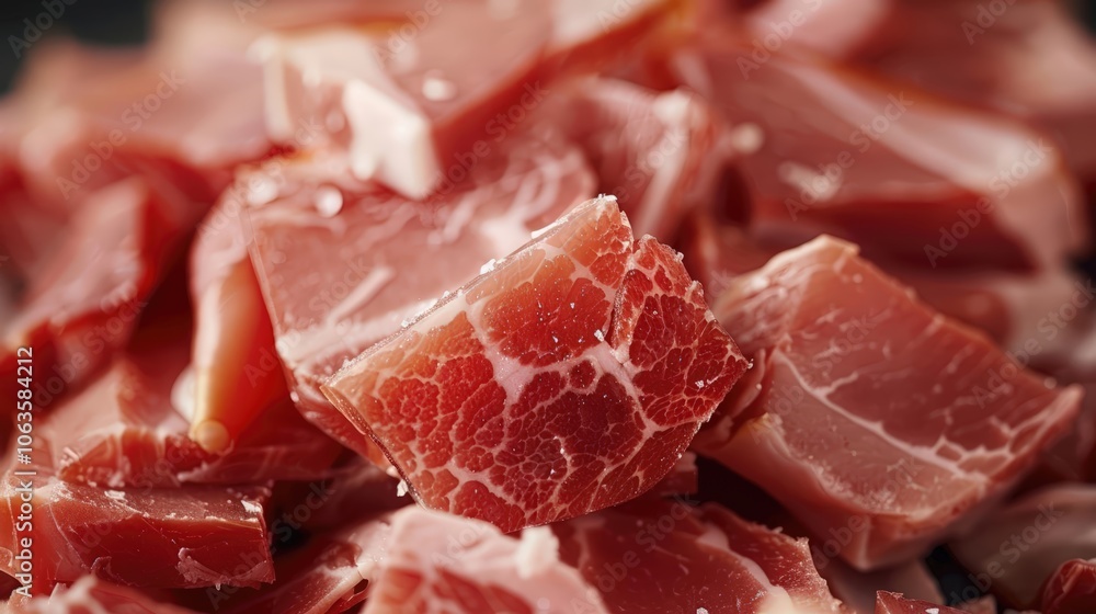 Close-up RAW Style of Pata negra ham, Spanish black hoof delicacy Close-up RAW Style of Pata negra ham, Spanish black hoof delicacy