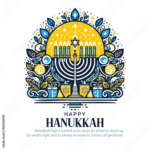 Israel celebrating happy Hannukah festival. creative abstract vector illustration design.