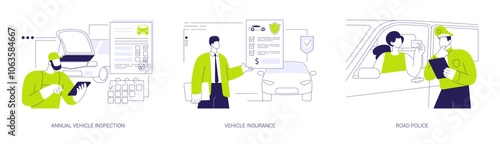 Personal transport maintenance abstract concept vector illustrations.