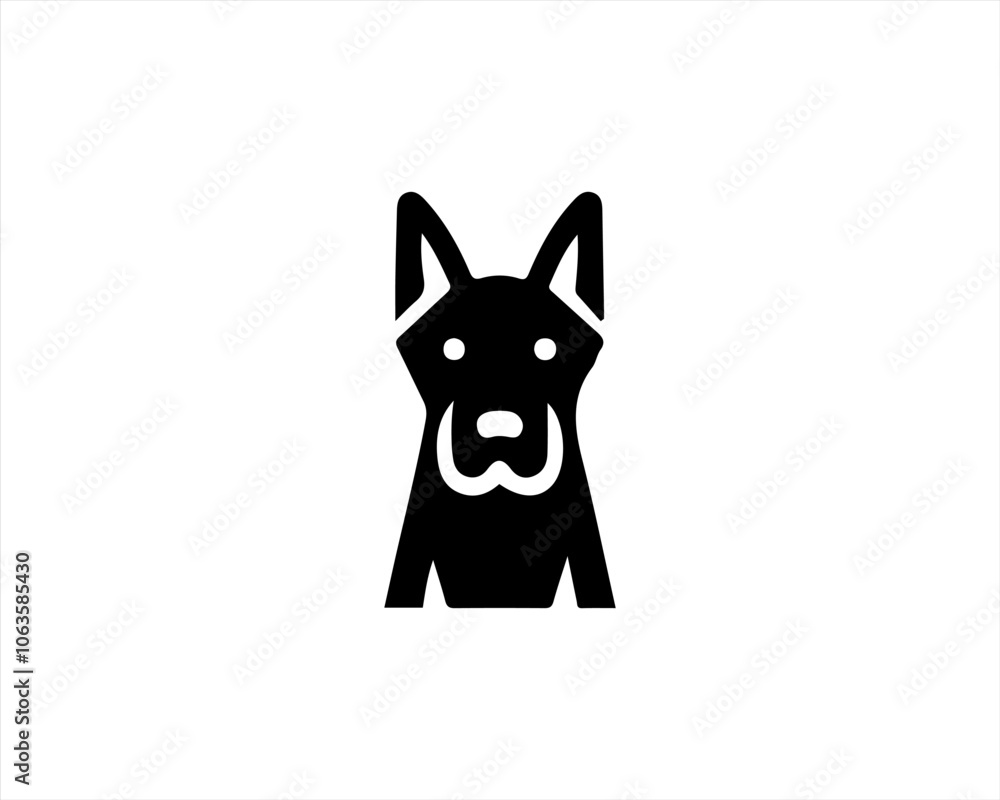 Dog head logo icon. Silhouette simple. Flat style. Black dog face.Dog logo design template. Vector illustration Animal Logotype concept. Dog head logo icon. Silhouette simple. Flat style. Black dog face.Dog logo design template. Vector illustration Animal Logotype concept.