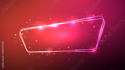 Neon rounded double frame with shining effects