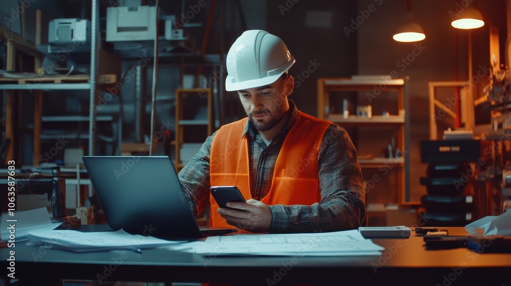 The Construction Worker at Desk The Construction Worker at Desk