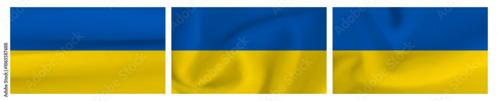Set of Ukrainian national flags Set of Ukrainian national flags