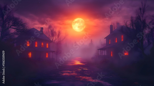 Spooky Houses Illustration ...