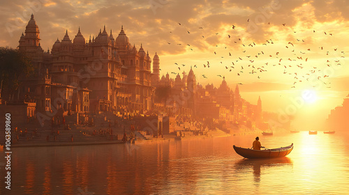 Golden Sunset Over Ancient ...