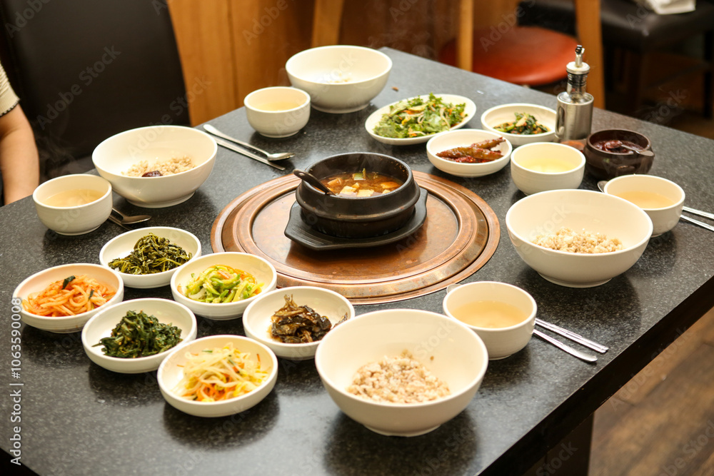 Korean traditional food. Soybean paste stew Korean traditional food. Soybean paste stew