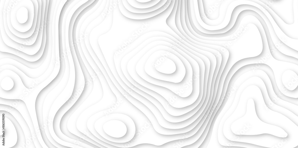 Abstract wavy line 3d paper cut white background. white and gray luxury grid topography map and satin smooth wallpaper matt paper light texture. White waves decorative papercut design. Abstract wavy line 3d paper cut white background. white and gray luxury grid topography map and satin smooth wallpaper matt paper light texture. White waves decorative papercut design.