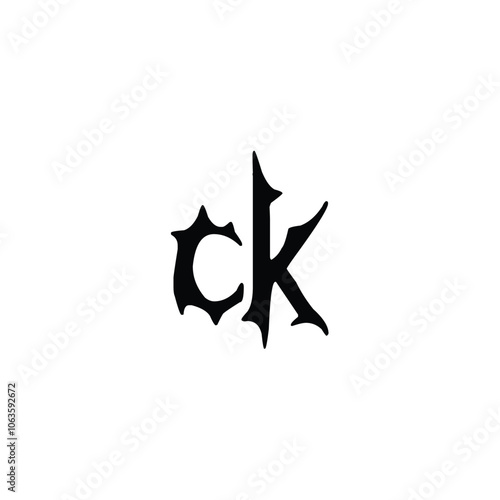 CK monogram logo design letter text name symbol monochrome logotype alphabet character simple logo