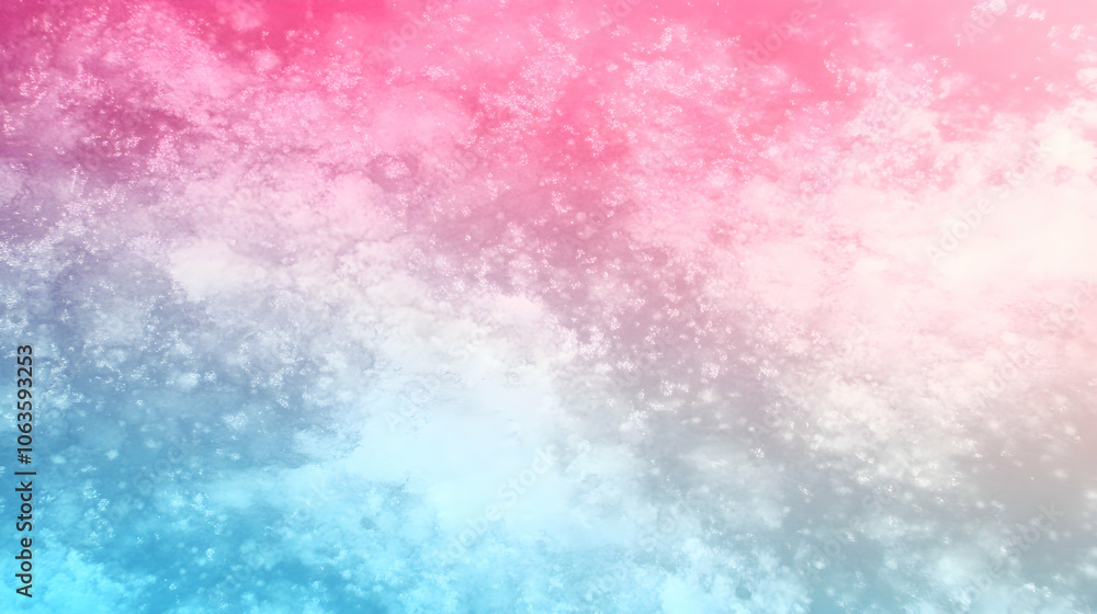 Abstract colorful background with pink and blue gradient and white noise texture.