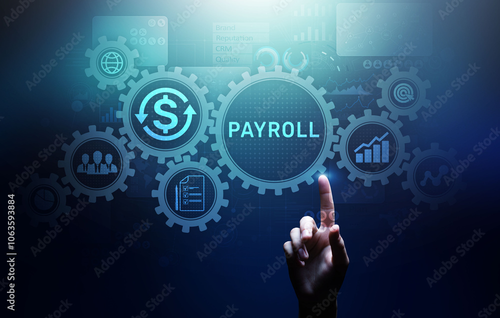 Payroll Business finance concept on virtual screen. Payroll Business finance concept on virtual screen.
