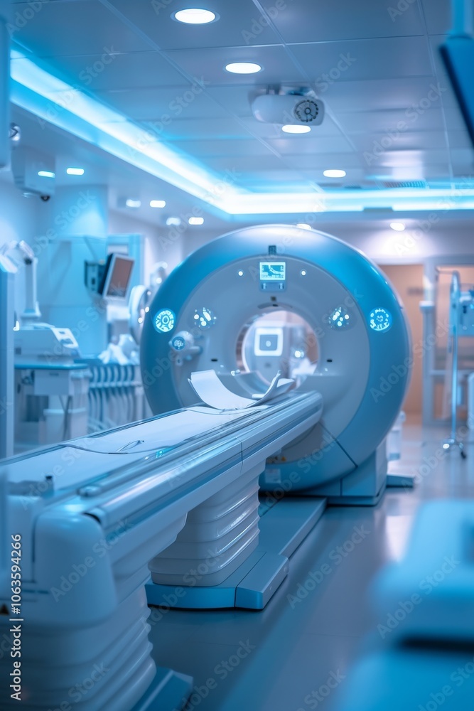 Obraz premium Technological advancement: high-quality MRI machine in a contemporary clinical setting