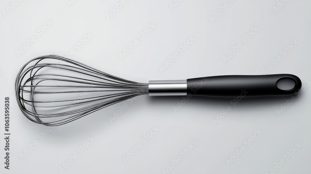 Sleek Black Whisk for Baking and Cooking Sleek Black Whisk for Baking and Cooking