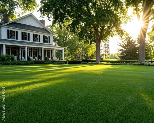 Expansive yard with grand walnut trees, vintage home, elegant traditional setting