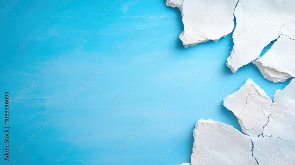 Explore the intriguing beauty of cracked white textures against a blue background Explore the intriguing beauty of cracked white textures against a blue background
