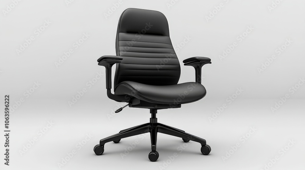 Modern Office Chair: A sleek black office chair, with a comfortable design and adjustable features, perfect for any workspace. Modern Office Chair: A sleek black office chair, with a comfortable design and adjustable features, perfect for any workspace.